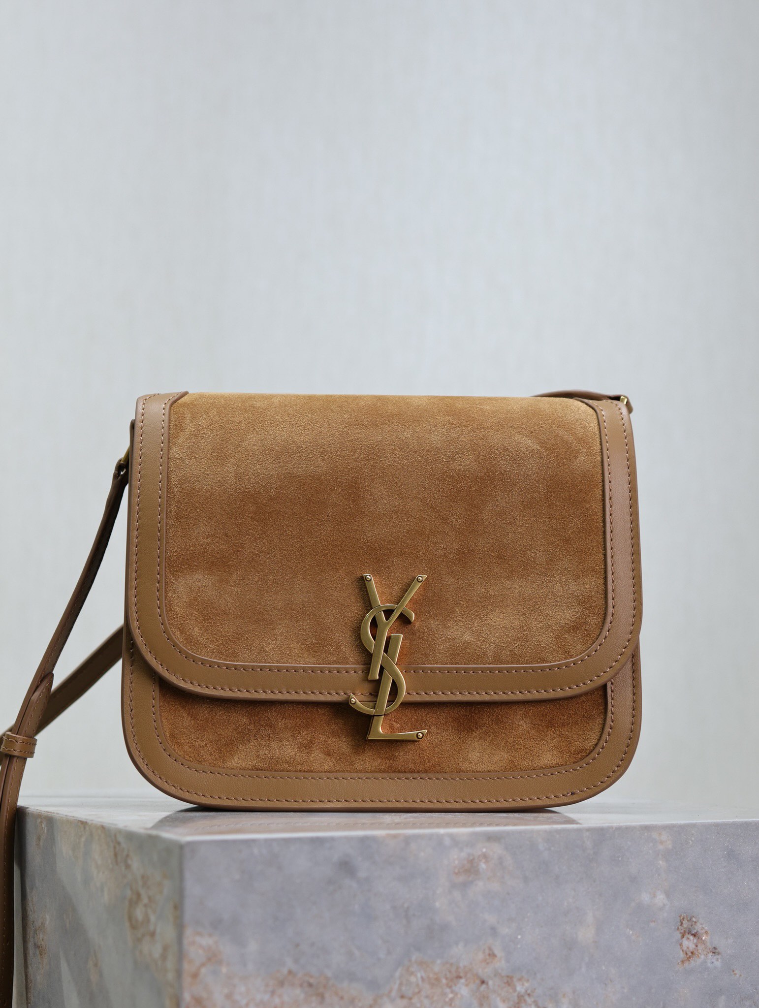 Ysl SOLFERINO It Bag 635025 Earthy Yellow Suede With Cowhide